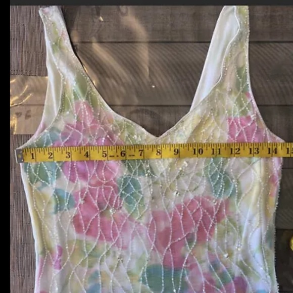 Rickie Freeman for T.J Nites Mesh Beaded Floor Length Gown Size 4 - Picture 10 of 14